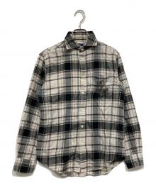 POLO RALPH LAUREN（ポロ・ラルフローレン）の古着「ロゴチェックシャツ」｜ホワイト×ブラック