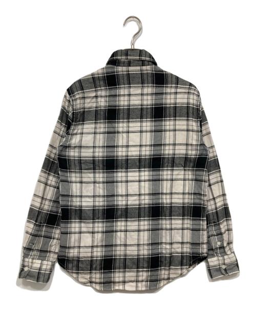 POLO RALPH LAUREN（ポロ・ラルフローレン）POLO RALPH LAUREN (ポロ・ラルフローレン) ロゴチェックシャツ ホワイト×ブラック サイズ:Sの古着・服飾アイテム