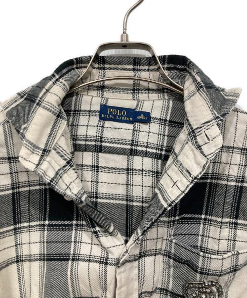 POLO RALPH LAUREN（ポロ・ラルフローレン）POLO RALPH LAUREN (ポロ・ラルフローレン) ロゴチェックシャツ ホワイト×ブラック サイズ:Sの古着・服飾アイテム