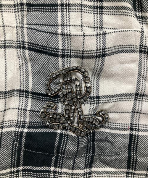 POLO RALPH LAUREN（ポロ・ラルフローレン）POLO RALPH LAUREN (ポロ・ラルフローレン) ロゴチェックシャツ ホワイト×ブラック サイズ:Sの古着・服飾アイテム