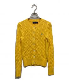 POLO RALPH LAUREN（ポロ・ラルフローレン）の古着「ケーブルニットカーディガン」｜イエロー