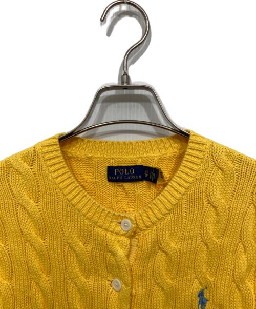 POLO RALPH LAUREN（ポロ・ラルフローレン）POLO RALPH LAUREN (ポロ・ラルフローレン) ケーブルニットカーディガン イエロー サイズ:XSの古着・服飾アイテム