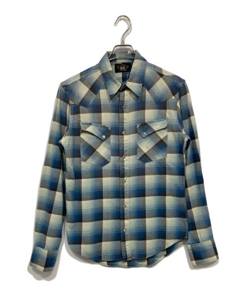 RRL（ダブルアールエル）RRL (ダブルアールエル) チェックウエスタンシャツ ブルー×ホワイト サイズ:S 未使用品の古着・服飾アイテム