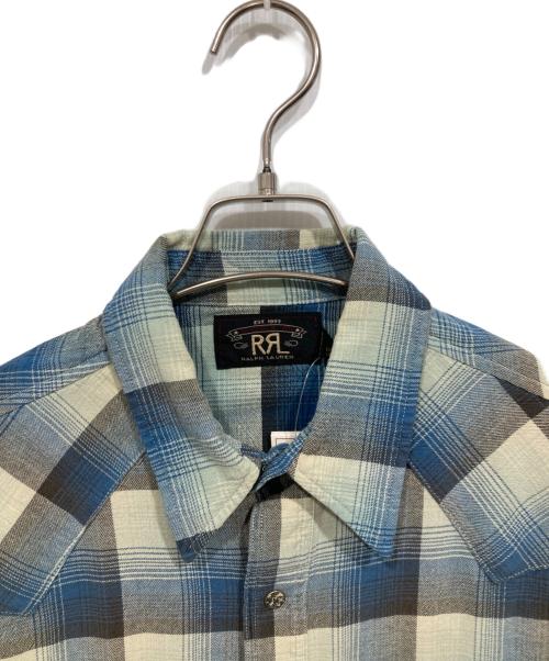 RRL（ダブルアールエル）RRL (ダブルアールエル) チェックウエスタンシャツ ブルー×ホワイト サイズ:S 未使用品の古着・服飾アイテム