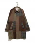 BEAMS PLUS×Harris Tweedビームスプラス×ハリスツイード）の古着「ハリスツイードクレイジーパターンコート」｜ブラウン