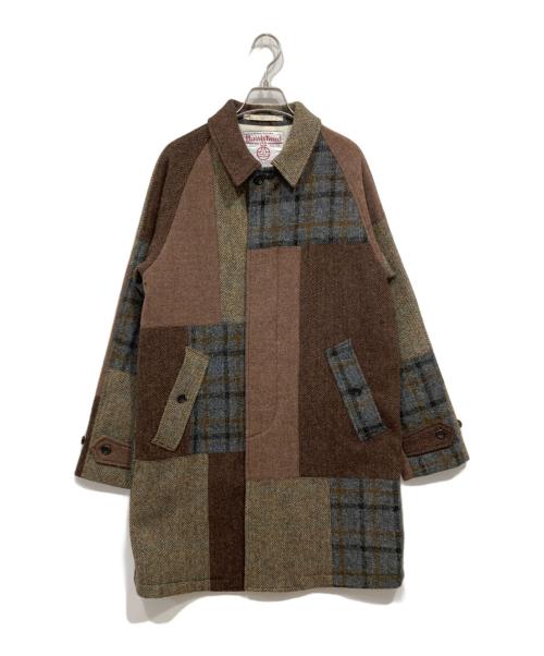 BEAMS PLUS（ビームスプラス）BEAMS PLUS (ビームスプラス) Harris Tweed (ハリスツイード) ハリスツイードクレイジーパターンコート ブラウン サイズ:Ｍの古着・服飾アイテム