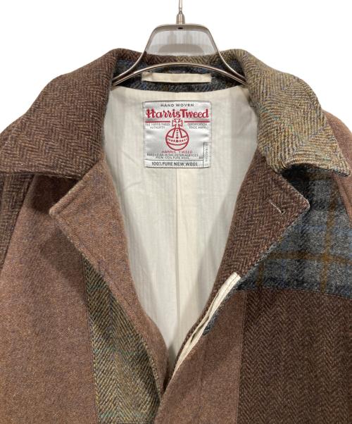 BEAMS PLUS（ビームスプラス）BEAMS PLUS (ビームスプラス) Harris Tweed (ハリスツイード) ハリスツイードクレイジーパターンコート ブラウン サイズ:Ｍの古着・服飾アイテム