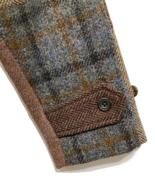 BEAMS PLUS（ビームスプラス）BEAMS PLUS (ビームスプラス) Harris Tweed (ハリスツイード) ハリスツイードクレイジーパターンコート ブラウン サイズ:Ｍの古着・服飾アイテム