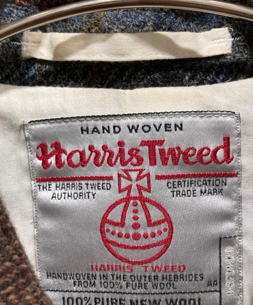 BEAMS PLUS（ビームスプラス）BEAMS PLUS (ビームスプラス) Harris Tweed (ハリスツイード) ハリスツイードクレイジーパターンコート ブラウン サイズ:Ｍの古着・服飾アイテム