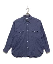 COMOLI（コモリ）の古着「ヨリ杢 ワークシャツ」｜ネイビー