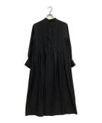 LAUTRE AMONTロートレアモン）の古着「バックサテンジョーゼットワンピース」｜ブラック