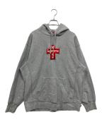 SUPREMEシュプリーム）の古着「Cross Box Logo Hooded Sweatshirt」｜グレー