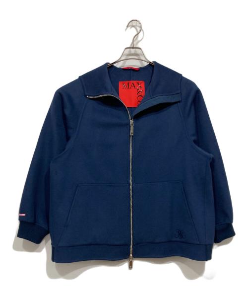 MAX&Co.（マックスアンドコー）MAX&Co. (マックスアンドコー) ウールカシミアフーディーコート ネイビー サイズ:38の古着・服飾アイテム