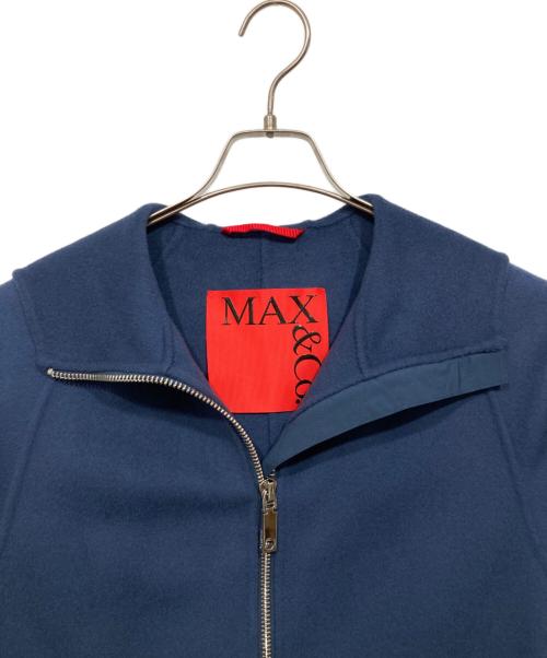 MAX&Co.（マックスアンドコー）MAX&Co. (マックスアンドコー) ウールカシミアフーディーコート ネイビー サイズ:38の古着・服飾アイテム