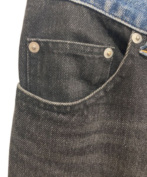 JOHN LAWRENCE SULLIVAN（ジョン ローレンス サリバン）JOHN LAWRENCE SULLIVAN (ジョンローレンスサリバン) DENIM COMBINATION PANTS インディゴ×ブラック サイズ:44の古着・服飾アイテム