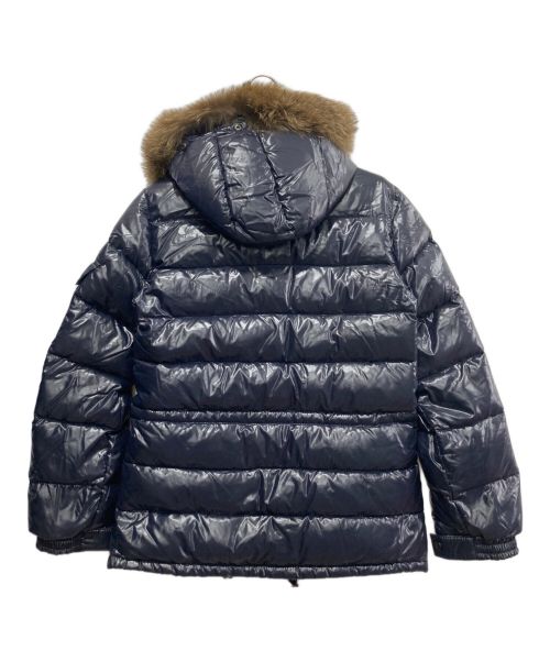 MONCLER（モンクレール）MONCLER (モンクレール) ファー付ダウンジャケット ネイビーの古着・服飾アイテム
