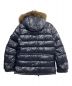 MONCLER (モンクレール) ファー付ダウンジャケット ネイビー：26000円