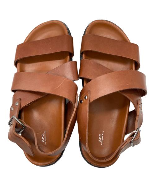 A.P.C.（アーペーセー）A.P.C. (アーペーセー) ベルトサンダル ブラウン サイズ:43の古着・服飾アイテム