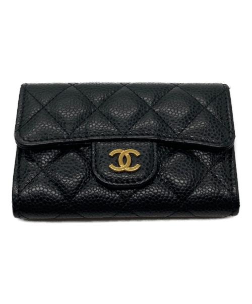 CHANEL（シャネル）CHANEL (シャネル) ココマークフラップコインケース ブラックの古着・服飾アイテム