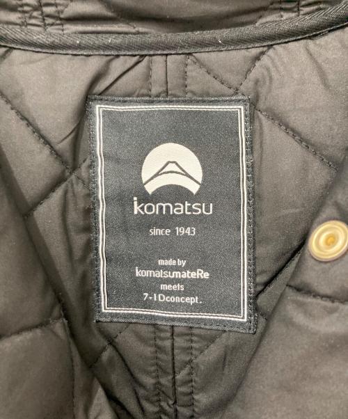 KOMATSU（コマツ）KOMATSU (コマツ) 7-id concept (セブンアイディーコンセプト) キルティングフーデットコート ブラック サイズ:38の古着・服飾アイテム