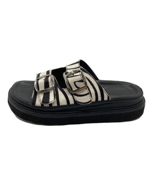 MOHI（モヒ）MOHI (モヒ) ブルベルテッドレザーサンダル ブラック サイズ:37の古着・服飾アイテム