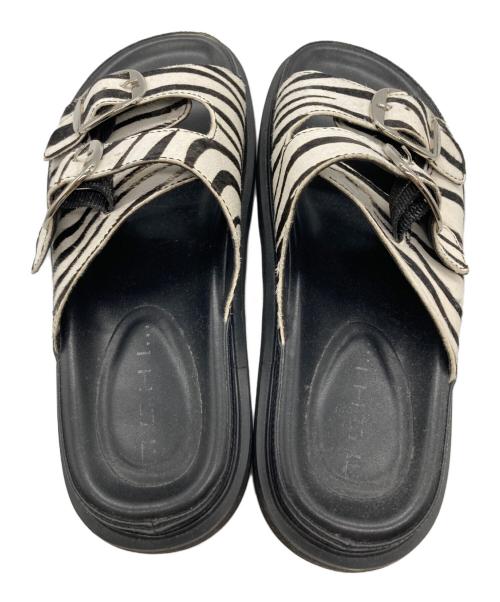 MOHI（モヒ）MOHI (モヒ) ブルベルテッドレザーサンダル ブラック サイズ:37の古着・服飾アイテム