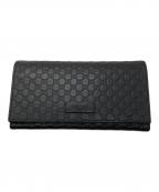 GUCCIグッチ）の古着「マイクログッチシマロングウォレット/449396」｜ブラック