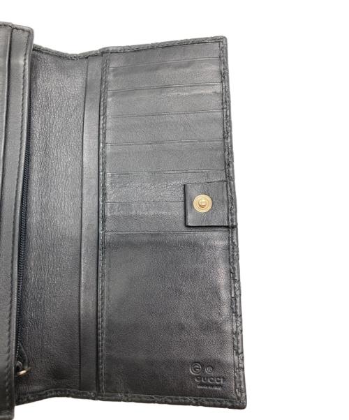 GUCCI（グッチ）GUCCI (グッチ) マイクログッチシマロングウォレット/449396 ブラックの古着・服飾アイテム