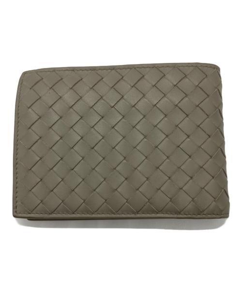 BOTTEGA VENETA（ボッテガベネタ）BOTTEGA VENETA (ボッテガベネタ) 2つ折り財布/イントレチャートレザーウォレット グレーの古着・服飾アイテム