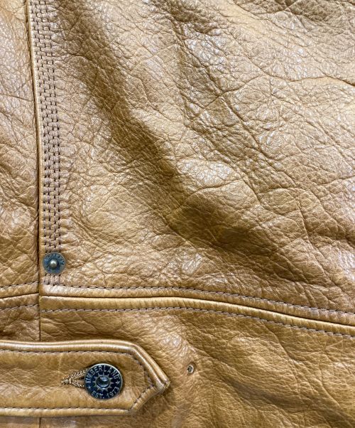 Timberland（ティンバーランド）Timberland (ティンバーランド) 裏ブランケットレザージャケット ブラウン サイズ:XLの古着・服飾アイテム