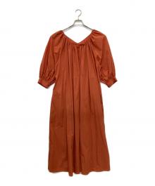 Spick and Span（スピックアンドスパン）の古着「ナイロンギャザーワンピース」｜オレンジ