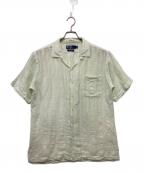 POLO RALPH LAURENポロ・ラルフローレン）の古着「リネンコットンオープンカラーシャツ」｜グリーン