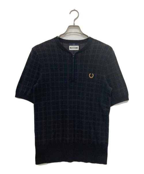 FRED PERRY（フレッドペリー）FRED PERRY (フレッドペリー) ハーフジップポロシャツ ブラック サイズ:Mの古着・服飾アイテム