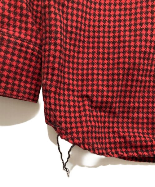 ATLAST & CO（アットラスト）ATLAST & CO (アットラスト) 千鳥柄ウールシャツ レッド サイズ:14の古着・服飾アイテム