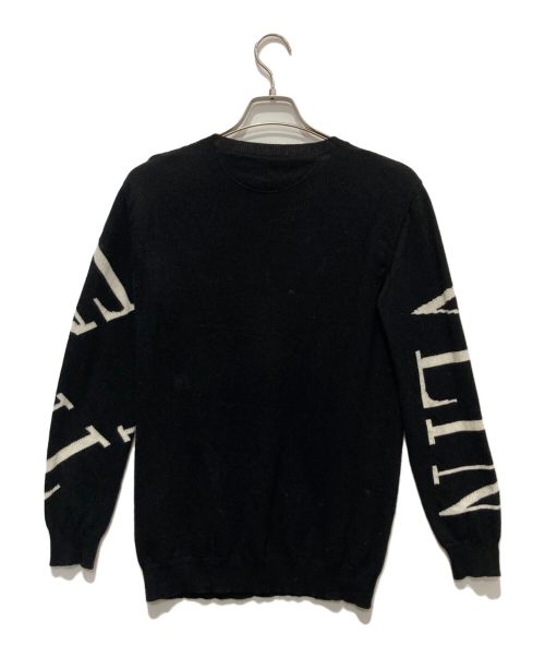 VALENTINO（ヴァレンティノ）VALENTINO (ヴァレンティノ) ロゴウールカシミヤニット ブラック サイズ:Sの古着・服飾アイテム