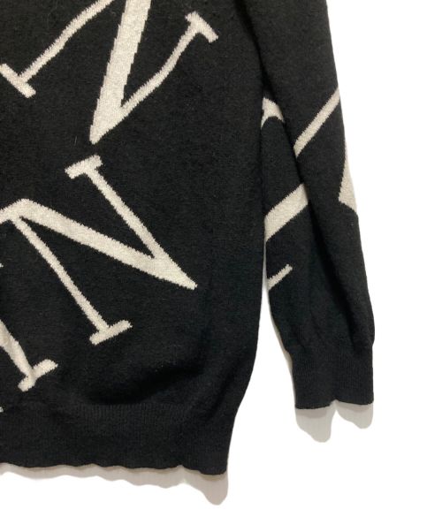 VALENTINO（ヴァレンティノ）VALENTINO (ヴァレンティノ) ロゴウールカシミヤニット ブラック サイズ:Sの古着・服飾アイテム