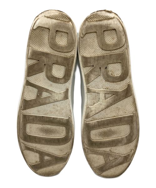 PRADA（プラダ）PRADA (プラダ) レザースニーカー ホワイト サイズ:39 1/2の古着・服飾アイテム