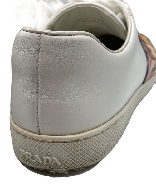PRADA（プラダ）PRADA (プラダ) レザースニーカー ホワイト サイズ:39 1/2の古着・服飾アイテム