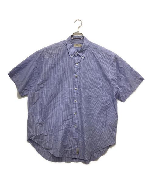 SEDAN ALL-PURPOSE（セダンオールパーパス）SEDAN ALL-PURPOSE (セダンオールパーパス) Striped Big BD S/S Shirt ブルー サイズ:XLの古着・服飾アイテム