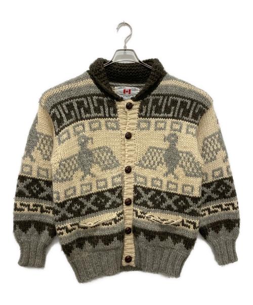 CANADIAN SWEATER（カナディアンセーター）CANADIAN SWEATER (カナディアンセーター) カウンチンニットカーディガン アイボリー×グレー サイズ:下記参照の古着・服飾アイテム
