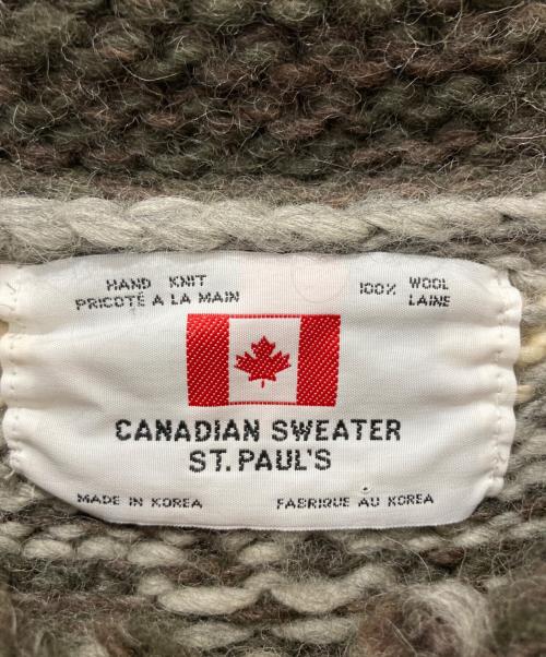 CANADIAN SWEATER（カナディアンセーター）CANADIAN SWEATER (カナディアンセーター) カウンチンニットカーディガン アイボリー×グレー サイズ:下記参照の古着・服飾アイテム