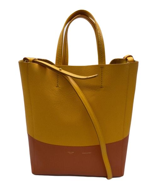 CELINE（セリーヌ）CELINE (セリーヌ) カバ スモール 2WAYハンドバッグ ブラウン×オレンジの古着・服飾アイテム