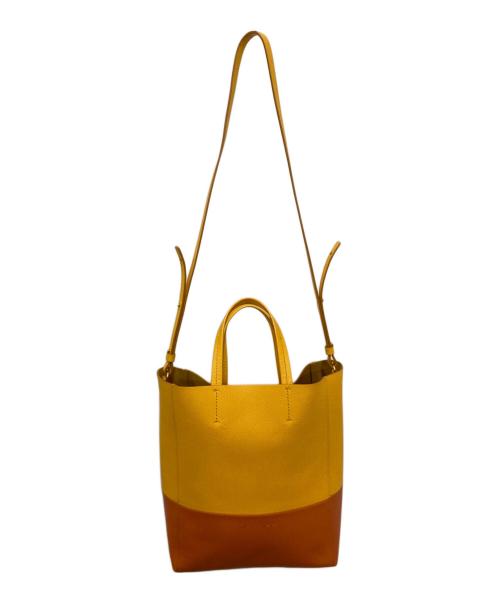 CELINE（セリーヌ）CELINE (セリーヌ) カバ スモール 2WAYハンドバッグ ブラウン×オレンジの古着・服飾アイテム