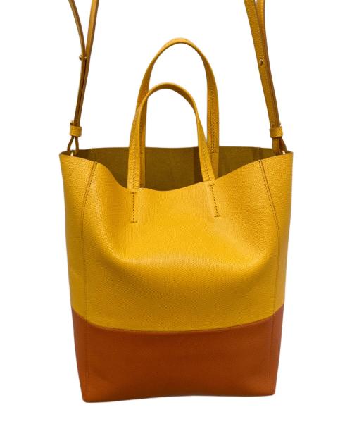 CELINE（セリーヌ）CELINE (セリーヌ) カバ スモール 2WAYハンドバッグ ブラウン×オレンジの古着・服飾アイテム