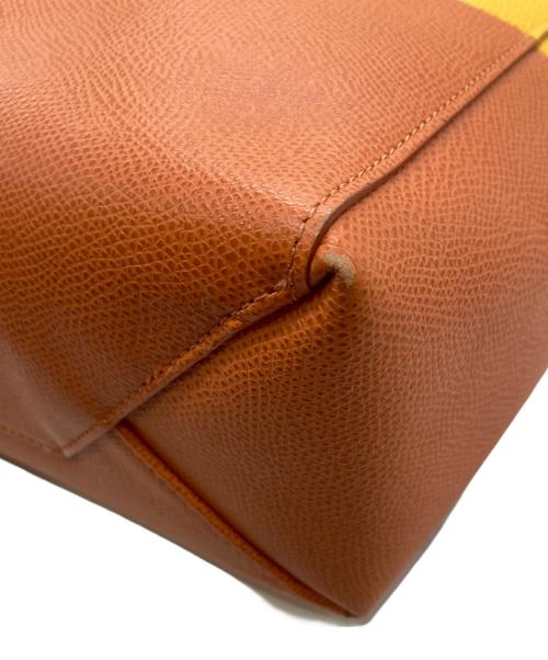 CELINE（セリーヌ）CELINE (セリーヌ) カバ スモール 2WAYハンドバッグ ブラウン×オレンジの古着・服飾アイテム