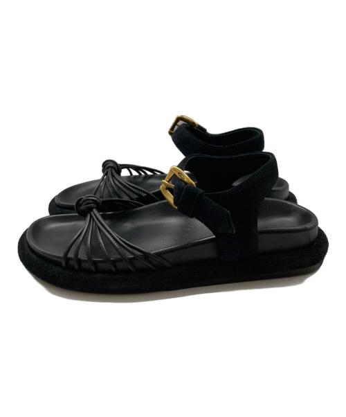 J&M DAVIDSON（ジェイ＆エム デヴィッドソン）J&M DAVIDSON (ジェイ＆エム デヴィッドソン) STRAPPY KNOTTED SANDAL ブラック サイズ:37の古着・服飾アイテム