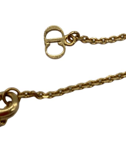 Dior（ディオール）Dior (ディオール) CDロゴラインストーンネックレス ゴールドの古着・服飾アイテム