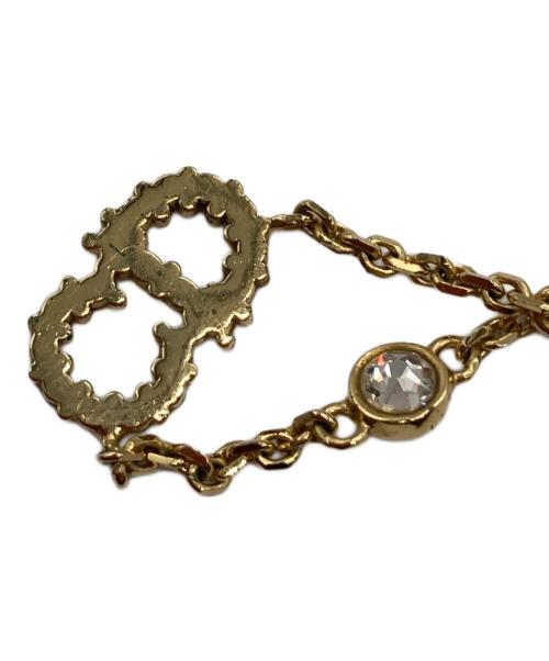 Dior（ディオール）Dior (ディオール) CDロゴラインストーンネックレス ゴールドの古着・服飾アイテム