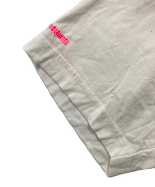 CHROME HEARTS（クロムハーツ）CHROME HEARTS (クロムハーツ) NEON PINK STRIPE LOGO TEE ホワイト×ピンク サイズ:Lの古着・服飾アイテム