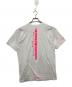 CHROME HEARTS (クロムハーツ) NEON PINK STRIPE LOGO TEE ホワイト×ピンク サイズ:L：15000円